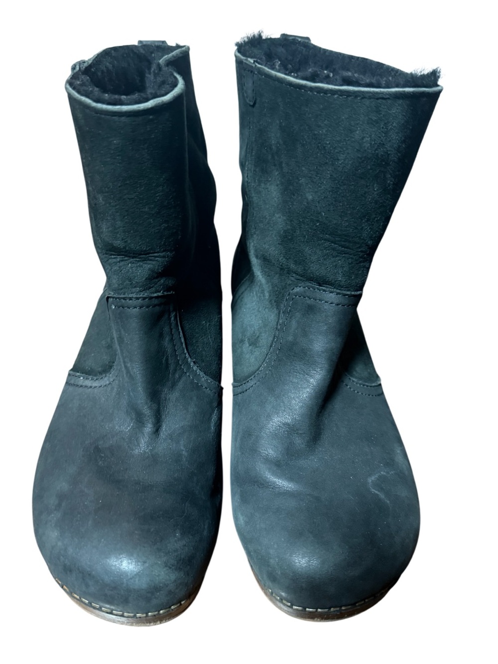 Dansko Black Leather Sheepskin Lined Boots-Size 39 US size 8.5/9